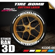 Tire Sticker Tire Font/ Tire Bomb/ 3D Tire Sticker ( MICHELIN) IP PROJECT IP.CODE-08