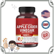 Apple Cider Vinegar Capsules with The Mother 120 Vegan ACV Capsules Health Weight, Keto, Digestion