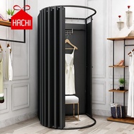 ห้อง FITTING ROOM ห้องแต่งตัว สีดำ เทา โครงสีดำ ไซต์ มาตรฐาน ห้องลองชุด ห้องเปลี่ยนเสื้อ สะดวก hachi