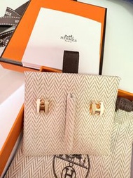 全新Hermes mini pop H earring 拼色耳環