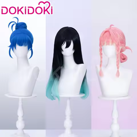 IN STOCK Mercy DVA Ashe Wig Game Cosplay DokiDoki Women Pink Braided Wig Angela Zieglerr DVA Cosplay