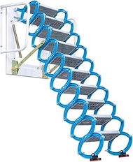 Attic Telescopic Ladder Titanium-Magnesium Alloy Folding Ladder Load 500kg/1102lb Step Ladder Wall M