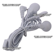 MELODG Electrode Wires, White 2.5mm Plug to 3.5mm Snap Cable Lead Wires, Multifunctional 4 in 1 1.2M