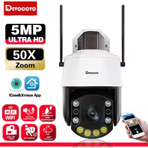 ICSEE 50X 30X Optical Zoom 5MP PTZ Security Camera Outdoor Waterproof Wifi PTZ IP Camera Human Detec
