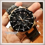 Jam tangan pria Alexandre Christie 6455 MC Black Gold Chrono series