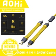 AOHI 4 IN 1 USB C to C Cable Set 240W Future Creative Power USB Thunderbolt 4 Fast Charging Cords