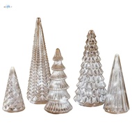Christmas Tree Illumination with 5PCS Led Mercury Glass Trees for Home for Xmas Decor Party Mantel L