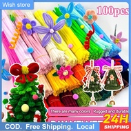 Diy Handcraft Handmade Flower Materials Set glitter chenille stems Colorful Dense fuzzy wire pipe