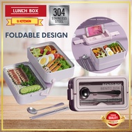 Bento Lunch Box Stainless Steel With Cutlery Set Bento Box Set With Bag