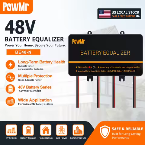 PowMr 48V Battery Equalizer 4S 8S 2.4V/3.6V/6V/9V/12V Lead Acid LiFePO4 NiCd NiMH Battery Balancer B