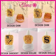 Elena Emas Korea Emas Sadur Cincin DewasaLelaki Dollar Ohm Sanskrit Cincin India ER357/ER358/ER359/E