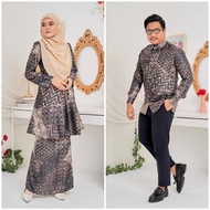 Baju Kurung Pahang Batik Malaysia (KAYANGAN) ,Kemeja Batik 5.0 (Satin italian, Plus size)