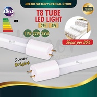 [1BOX -30PCS SET] T8 LED Tube 2FT 4FT 11W 22W 35W Bright Lamp LED T8 SET T8 LED Tube Light Lampu Kal