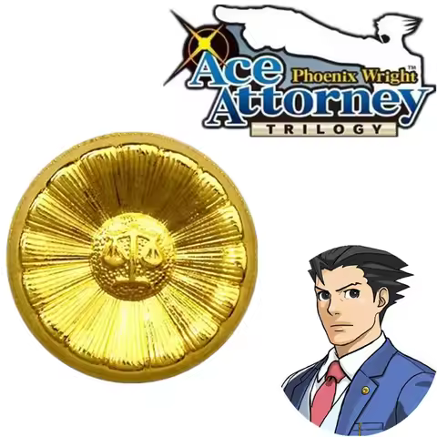 Game Ace Attorney Cosplay Phoenix Wright Athena Cykes Badge Cartoon Alloy Legal Brooch Pin Clothes B