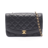 【二手】香奈兒 (Chanel) CHANEL 絎縫 Diana 翻蓋單肩背包 A01165 黑色魚子醬紋小牛皮（粒面小牛皮）絎縫 Diana 鏈條肩背包