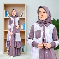 Onest Tanggung Children's Eid al-Fitr Oneset 12 Years 1 Set Hijab Baby Muslimah 2In1 Boy Pants Unifo