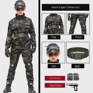 Tactical Military Uniform for Childrens Day Camouflag Disguise Adult Halloween Costume for Kid Girl 