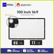 ✲ Apeman [PS100] 100 inch 16:9 Portable Projector Screen Wall Mounted Screen for Projector Home Cin