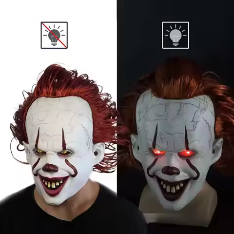 Halloween Mask Luminescent Stephen King's It Mask Pennywise Horror Clown Joker Mask Clown Mask Hallo