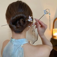 KISSCA Tassel Butterfly Hair Stick, Pearl Butterfly Leaf Chinese Style Hairpin, Chinese Style Hair Accessories Hanfu Ornament Cheongsam Hanfu Hair Fork Gifts