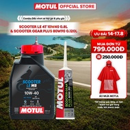 Combo MOTUL SCOOTER LE 4T 10W40 0.8L Scooter Lubricant and MOTUL SCOOTER GEAR PLUS 80W90 0.120L Scoo