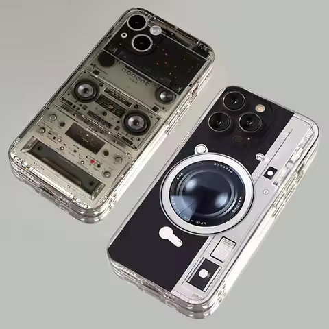 Retro Radio Camera Fashion Phone Case For OPPO A3 A60 A57 A38 A79 A58 A98 A5 F9 F11 A94 A92 A76 A74 