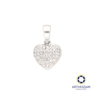 TA9 Arthesdam Jewellery 9K White Gold Diamond Heart Pendant 0.12CT