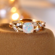 Square Opal Marquise Ring Simple Niche Light Luxury Elegant Ring Variety QKPA