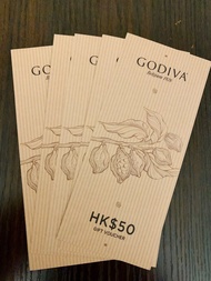 [可換可賣］Godiva $50 現金券 x 6 Cash Voucher 朱古力