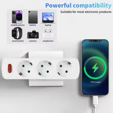 1/2PCS CILIA 2/3/4-outlet， Power Strip Pop Extension Socket，3680W,220V,white,whit Switch CE RoHs Wal
