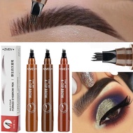 5 Colors Eyebrow Pen Dark Brown Liquid Eyebrow Pencil Waterproof Cosmetic Eyebrow Tattoo Pen 4 Point