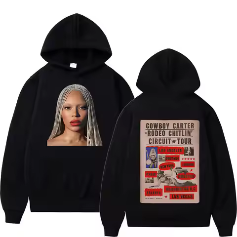 Retro Beyonce Cowboy Carter Tour 2025 Album Hoodie Men Women Harajuku Fleece Pullover Sweatshirt Hip
