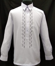 LONG SLEEVES OFFICE BARONG White