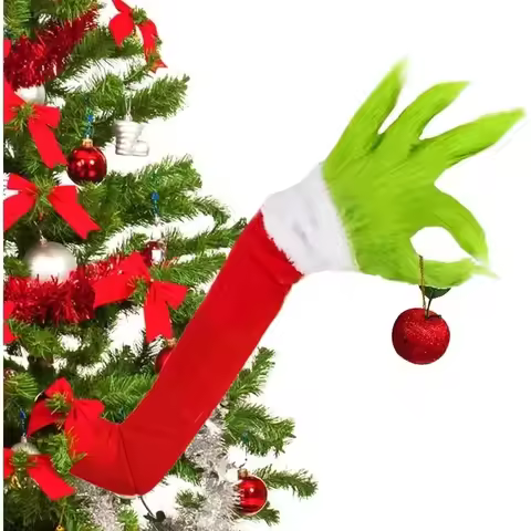 1/2/4PCS Christmas Elf Body Tree Decoration Christmas Tree Arms Christmas Angry Green Monster Elf Ar
