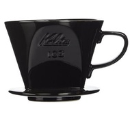 Kalita - Kalita 陶瓷咖啡濾杯 梯形濾杯 2-4人份 102-Lotto (黑色) 配用102濾紙