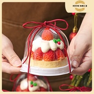 10pcs Christmas Cake Packaging Box Cake Packaging Box 2 Inch Christmas Small Cake Packaging Box Tran