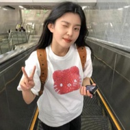 KATUN T-SHIRT Hllo Kitty Strawberry Cute Print Korean Women's Cotton Comfortable Oversize Round Neck