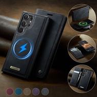 Luxury 2-In-1 Magsafe Detachable Flip Wallet Leather Casing Samsung S25 S24 S23 S22 Plus S25 S24 S23