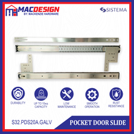 Pocket Door Slide set pair 2pcs 20 inches Sistema PDS20 and 2 pcs sistema concealed hinges SH84 HALF