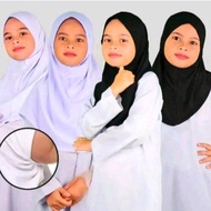 Mak Budak Shop Tudung Sarung Sekolah Rendah - SS/S/M/LPutih/Hitam (10 helai)