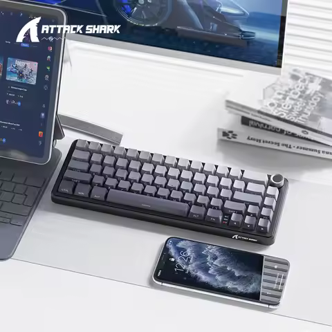 Attack Shark X66 Wireless Mechanical Keyboard,RGB Lighting,Hot-swappable,Metal Knobs,Suitable for FP