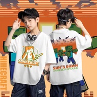 Minecraft Jj & Mikey Maizen Game Kids T-Shirt Unisex Print Short Sleeve Cotton Children's Summer 3