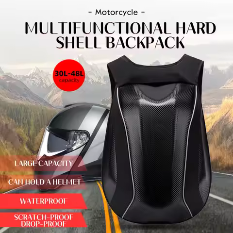 48L Carbon Fiber Waterproof Backpack Motorcycle Helmet Luggage Motocross Riding Racing New Moto Trav