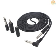 Fast Ship 3M/ 10 Feet Instrument Guitar Audio Cable 1/4-Inch 6.35mm Straight to Right Angle Plug Bla