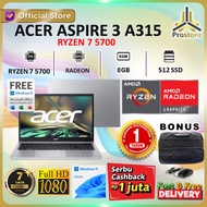 LAPTOP ACER ASPIRE 3 A315 RYZEN 7 5700 8GB 512GB W11+OFFICE 15.6FHD