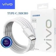 Vivo Fast Charger Cable Quick Fast Charging Micro /Type-C USB Data Cable for Y11 Y20 Y16
