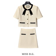 Miss DG หรูหราสไตล์ฝรั่งเศสชุดสตรีน้ําหนักเบาคอลเลกชันฤดูร้อน A-Line กระโปรงชุดสองชิ้นสําหรับเด็กอาย