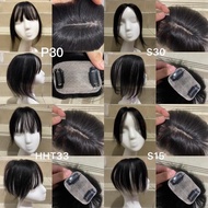 Wig Skin Toupee Tempelan Penutup Botak Rambut Asli Wanita Rambut