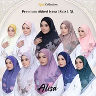 Tudung Sarung Berdagu Ribbed Cotton Kain Lembut Awning Double Cotton Bercorak Saiz L XL Alfaro (AFP Alisa)