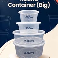 (30/50Pcs) R1000/1200/2300/2500/3000 BIG Round Container PP Large/Disposable Plastic Food Container